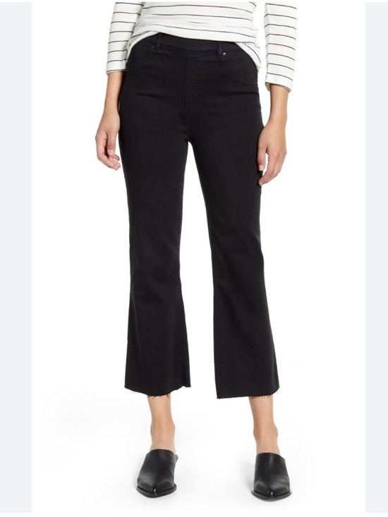 SPANX Denim - Spanx EveryWear Pull On Kick Flare Jeans Cropped Smooth Tummy High Rise Blk M